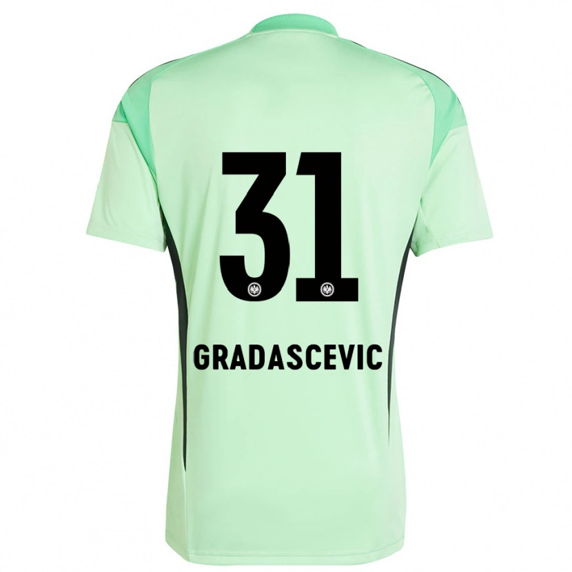 Danxen Niño Camiseta Meris Gradascevic #31 Verde Claro Negro Portero Equipación 2025/26 La Camisa México