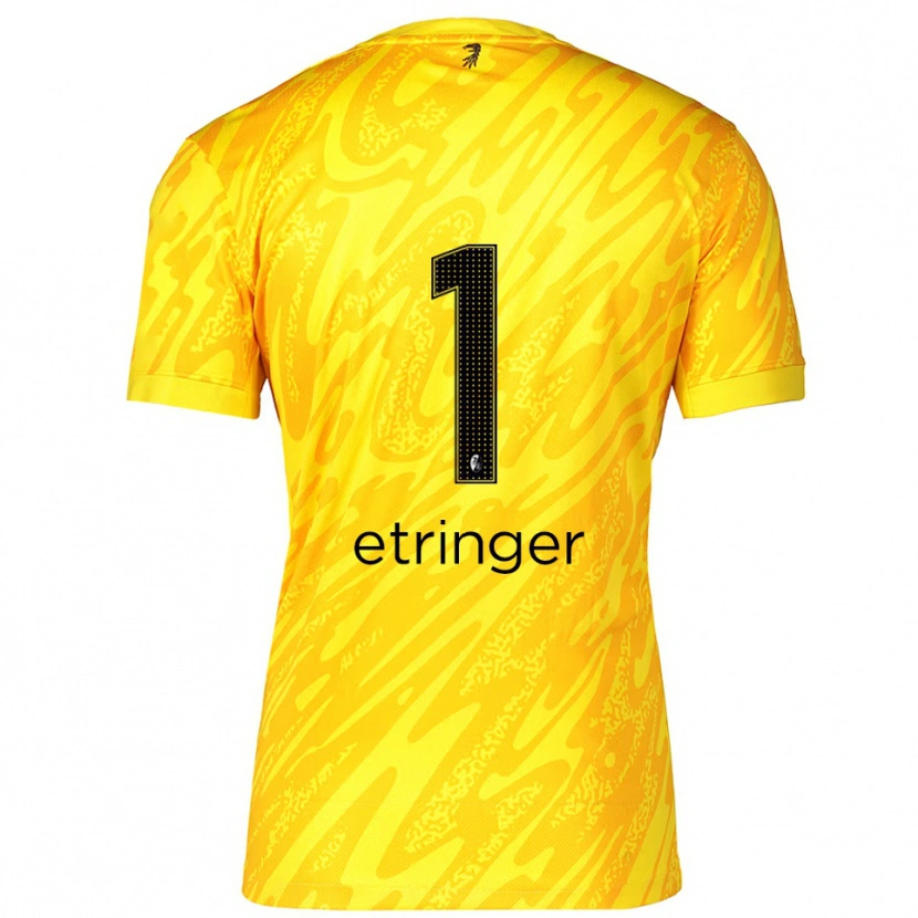 Danxen Niño Camiseta Elias Etringer #1 Amarillo Negro Portero Equipación 2025/26 La Camisa México