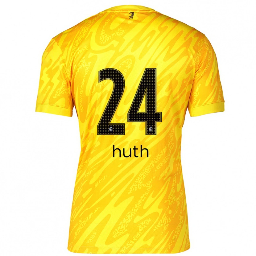 Danxen Niño Camiseta Jannik Huth #24 Amarillo Negro Portero Equipación 2025/26 La Camisa México