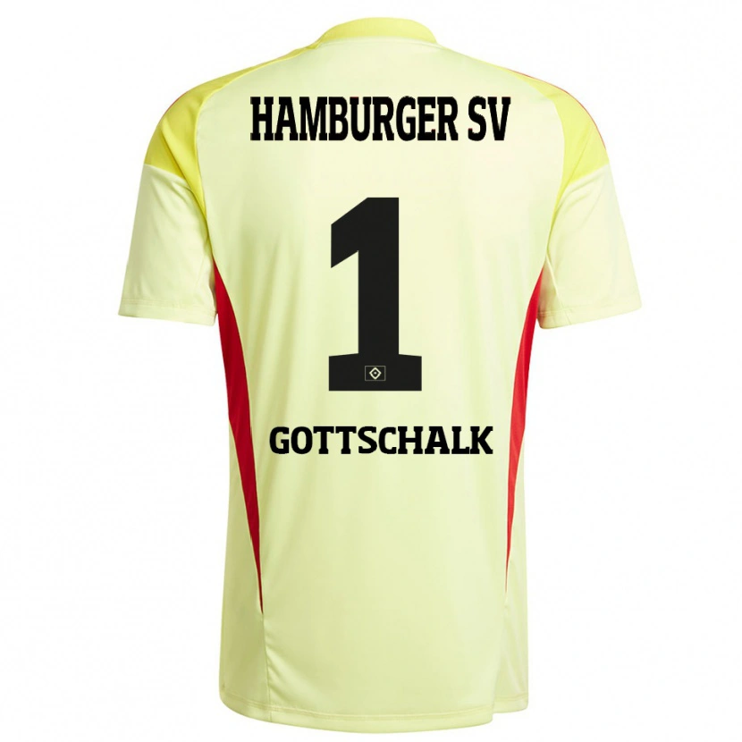 Danxen Niño Camiseta Juri Gottschalk #1 Amarillo Negro Rojo Portero Equipación 2025/26 La Camisa México