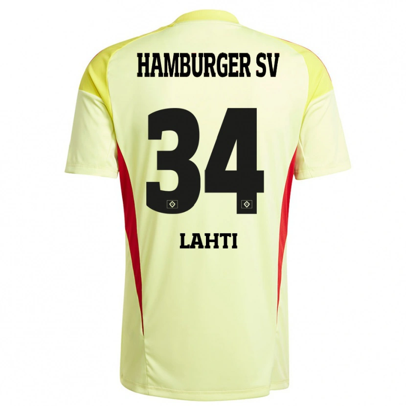 Danxen Niño Camiseta Elias Lahti #34 Amarillo Negro Rojo Portero Equipación 2025/26 La Camisa México