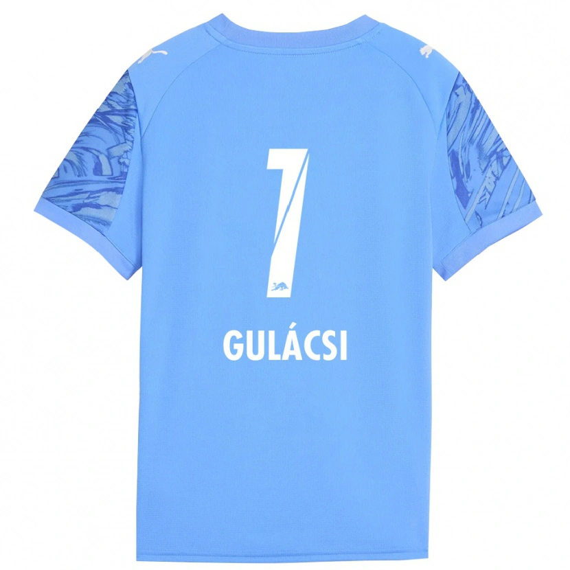 Danxen Niño Camiseta Péter Gulácsi #1 Azul Real Rojo Portero Equipación 2025/26 La Camisa México