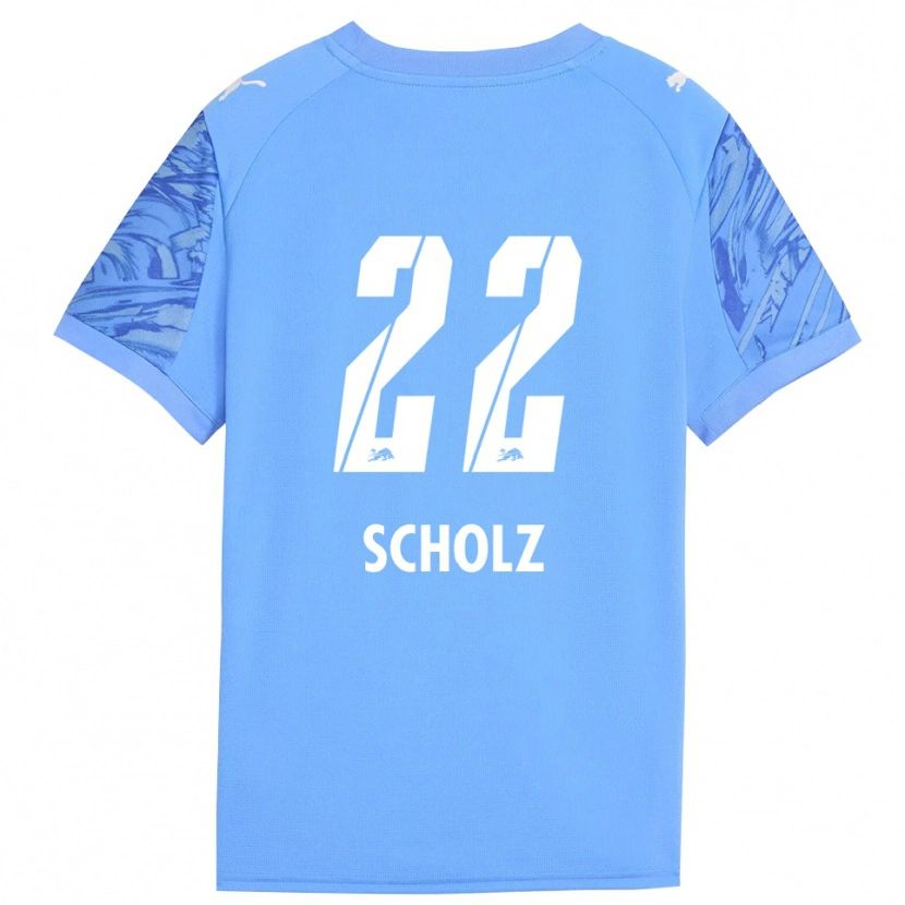 Danxen Niño Camiseta Emil Scholz #22 Azul Real Rojo Portero Equipación 2025/26 La Camisa México