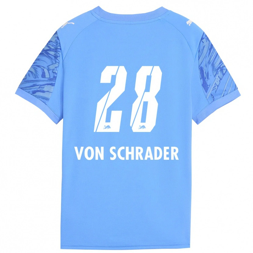 Danxen Niño Camiseta Lina Von Schrader #28 Azul Real Rojo Portero Equipación 2025/26 La Camisa México