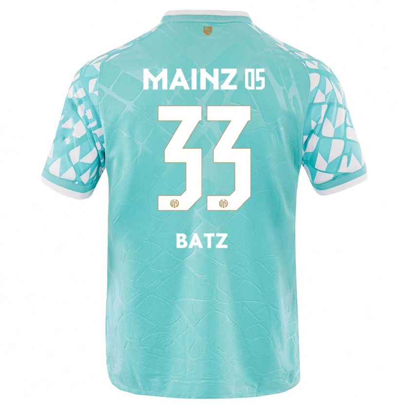 Danxen Niño Camiseta Daniel Batz #33 Blanco Turquesa Portero Equipación 2025/26 La Camisa México