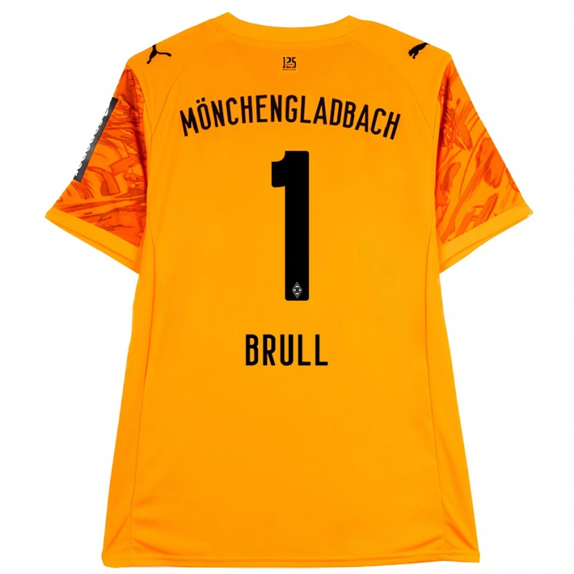 Danxen Niño Camiseta Maximilian Brüll #1 Naranja Amarillo Negro Portero Equipación 2025/26 La Camisa México