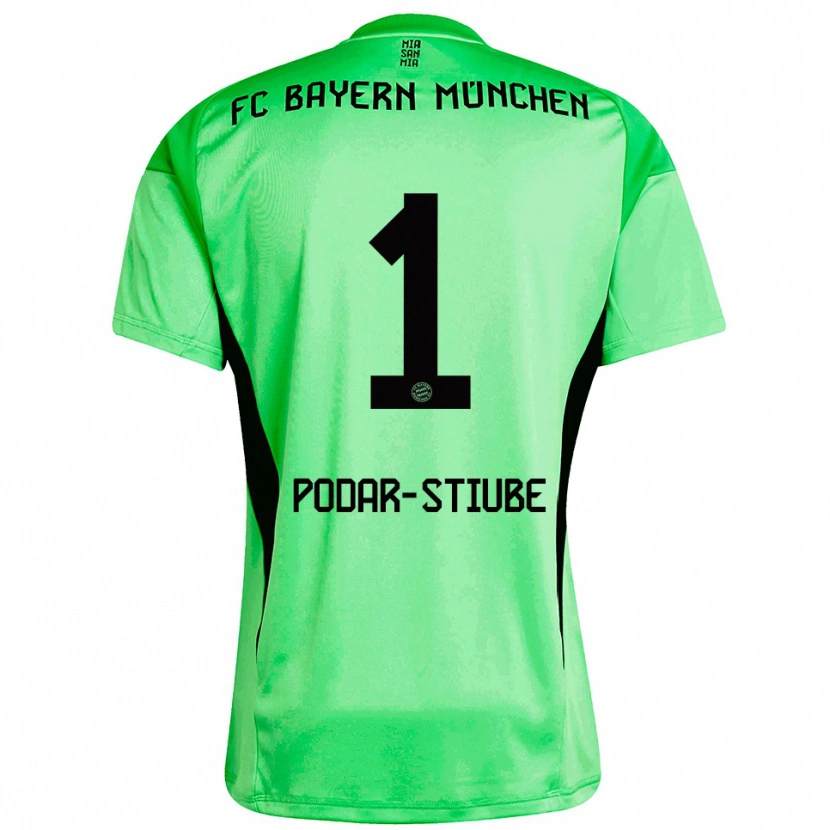 Danxen Niño Camiseta David Podar-Stiube #1 Verde Primavera Medio Portero Equipación 2025/26 La Camisa México