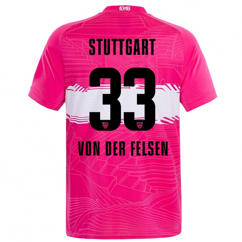 Danxen Niño Camiseta Jerik von der Felsen #33 Rosa Profundo Negro Portero Equipación 2025/26 La Camisa México