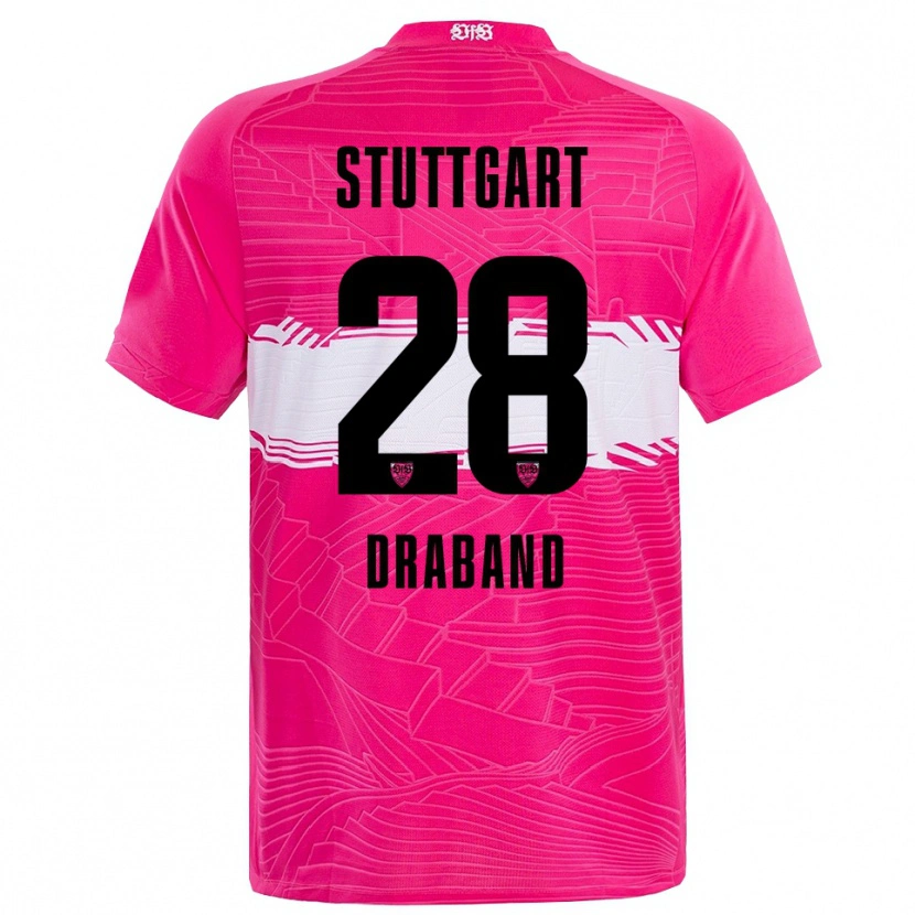 Danxen Niño Camiseta Dominik Draband #28 Rosa Profundo Negro Portero Equipación 2025/26 La Camisa México