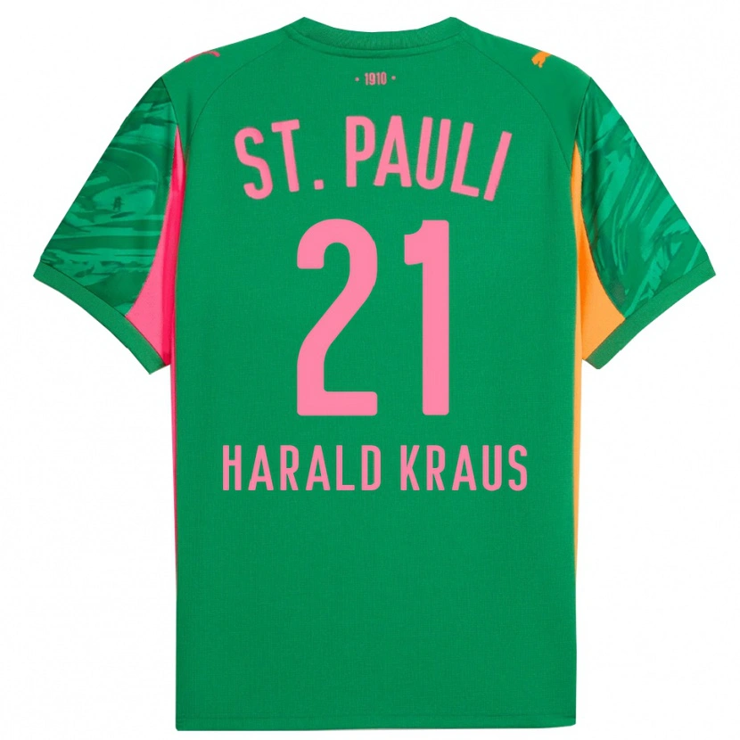 Danxen Niño Camiseta Stefan Harald Kraus #21 Verde Naranja Rosa Portero Equipación 2025/26 La Camisa México