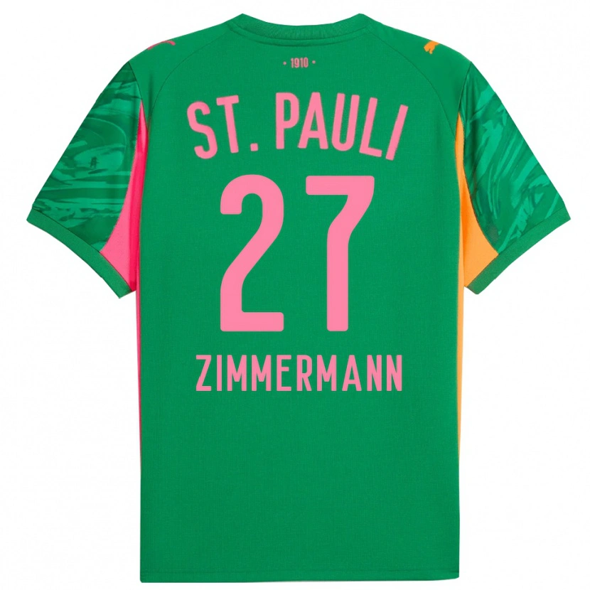 Danxen Niño Camiseta Tara Zimmermann #27 Verde Naranja Rosa Portero Equipación 2025/26 La Camisa México