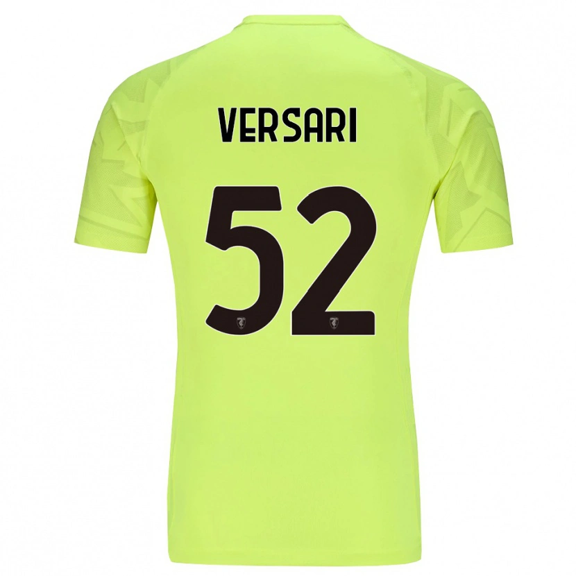 Danxen Niño Camiseta Francesco Versari #52 Verde Fluorescente Portero Equipación 2025/26 La Camisa México