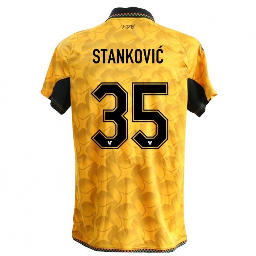 Danxen Niño Camiseta Filip Stanković #35 Amarillo Negro Portero Equipación 2025/26 La Camisa México