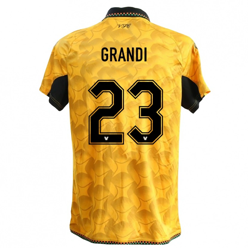Danxen Niño Camiseta Matteo Grandi #23 Amarillo Negro Portero Equipación 2025/26 La Camisa México