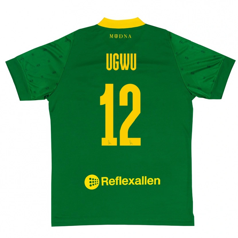 Danxen Niño Camiseta Ferdinand Ugwu #12 Verde Amarillo Portero Equipación 2025/26 La Camisa México
