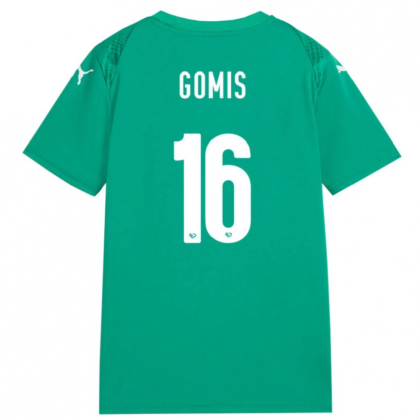 Danxen Niño Camiseta Alfred Gomis #16 Verde Mar Blanco Portero Equipación 2025/26 La Camisa México