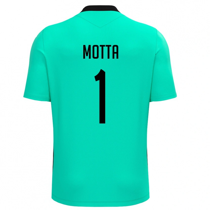 Danxen Niño Camiseta Edoardo Motta #1 Turquesa Negro Portero Equipación 2025/26 La Camisa México