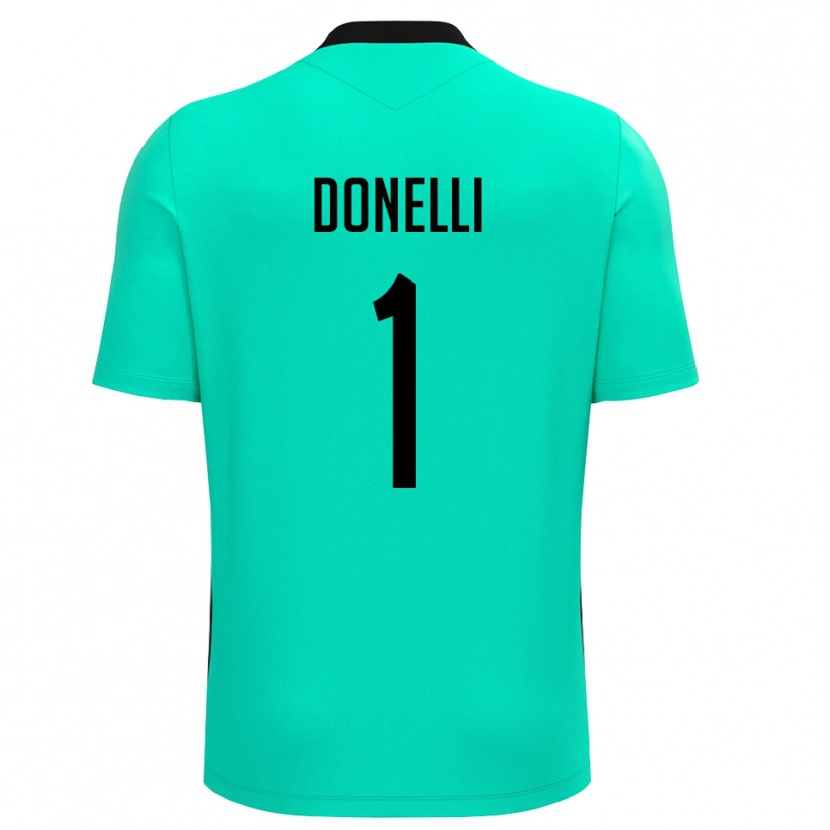 Danxen Niño Camiseta Matteo Donelli #1 Turquesa Negro Portero Equipación 2025/26 La Camisa México