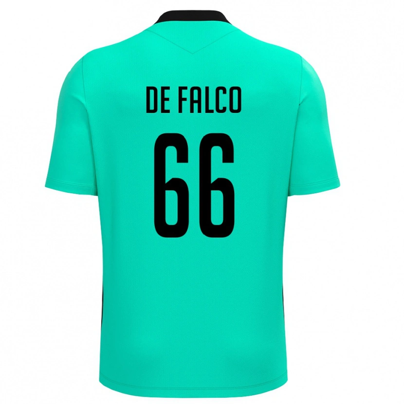 Danxen Niño Camiseta Cristian De Falco #66 Turquesa Negro Portero Equipación 2025/26 La Camisa México