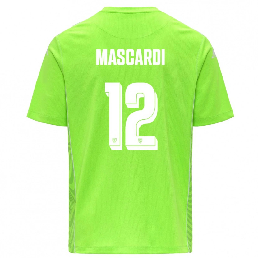Danxen Niño Camiseta Diego Mascardi #12 Verde Césped Blanco Portero Equipación 2025/26 La Camisa México