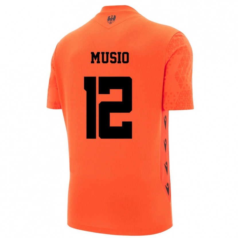 Danxen Niño Camiseta Luca Musio #12 Naranja Oscuro Negro Portero Equipación 2025/26 La Camisa México