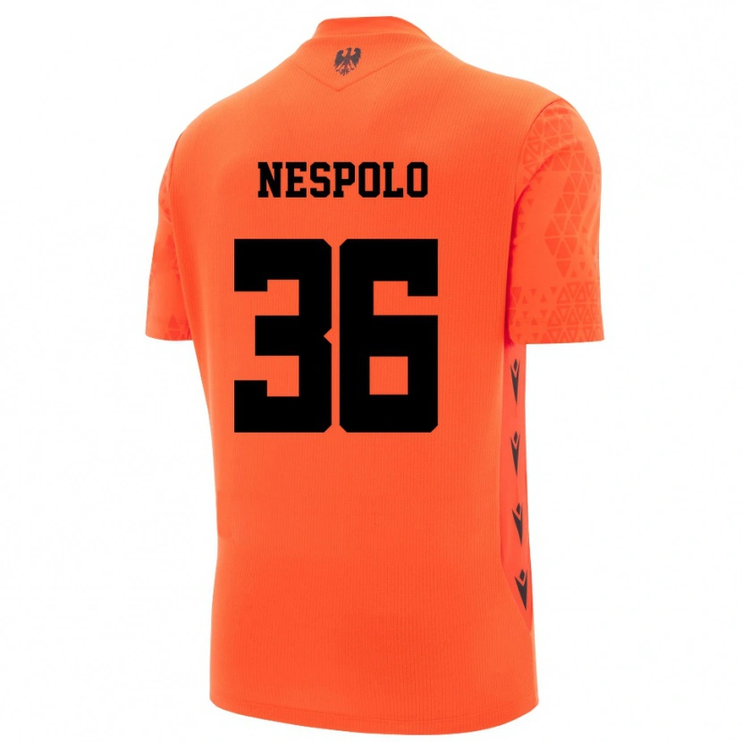 Danxen Niño Camiseta Sabrina Nespolo #36 Naranja Oscuro Negro Portero Equipación 2025/26 La Camisa México
