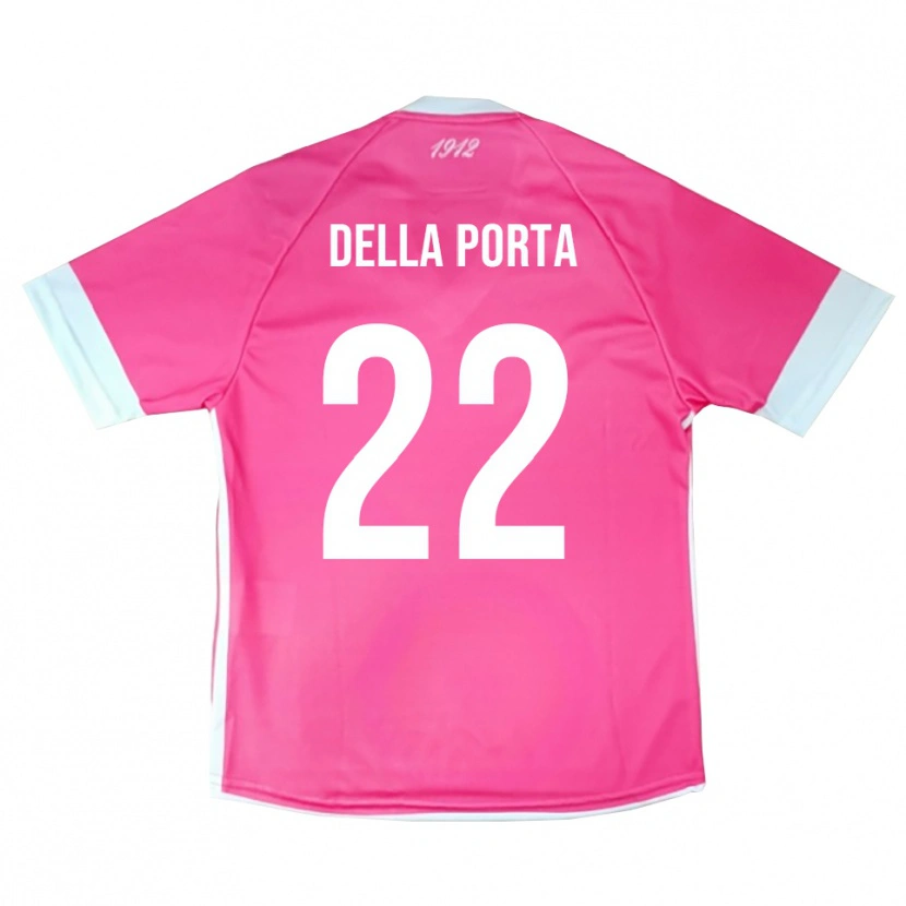 Danxen Niño Camiseta Simone Della Porta #22 Rosa Intenso Blanco Portero Equipación 2025/26 La Camisa México