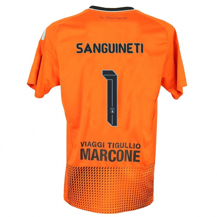 Danxen Niño Camiseta Michele Sanguineti #1 Naranja Oscuro Azul Portero Equipación 2025/26 La Camisa México