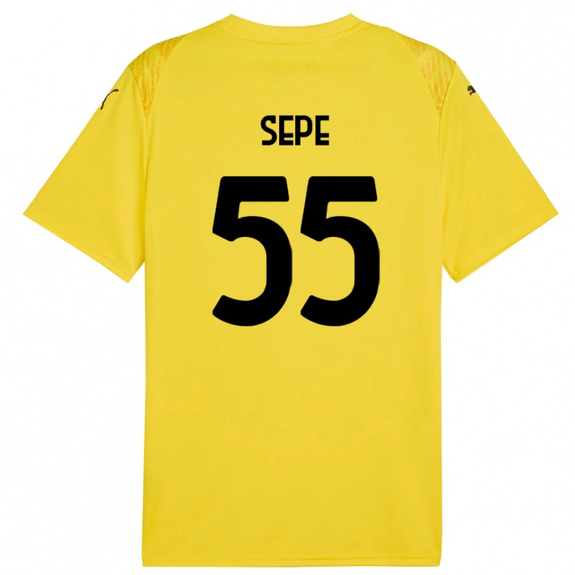 Danxen Niño Camiseta Luigi Sepe #55 Amarillo Negro Portero Equipación 2025/26 La Camisa México