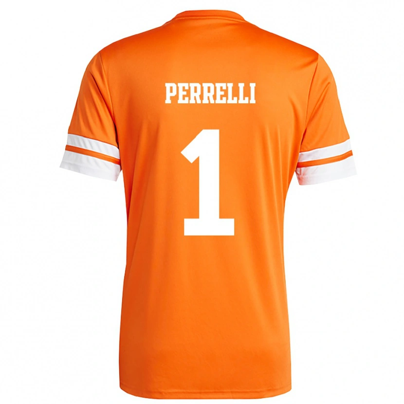 Danxen Niño Camiseta Samuele Perrelli #1 Naranja Blanco Portero Equipación 2025/26 La Camisa México