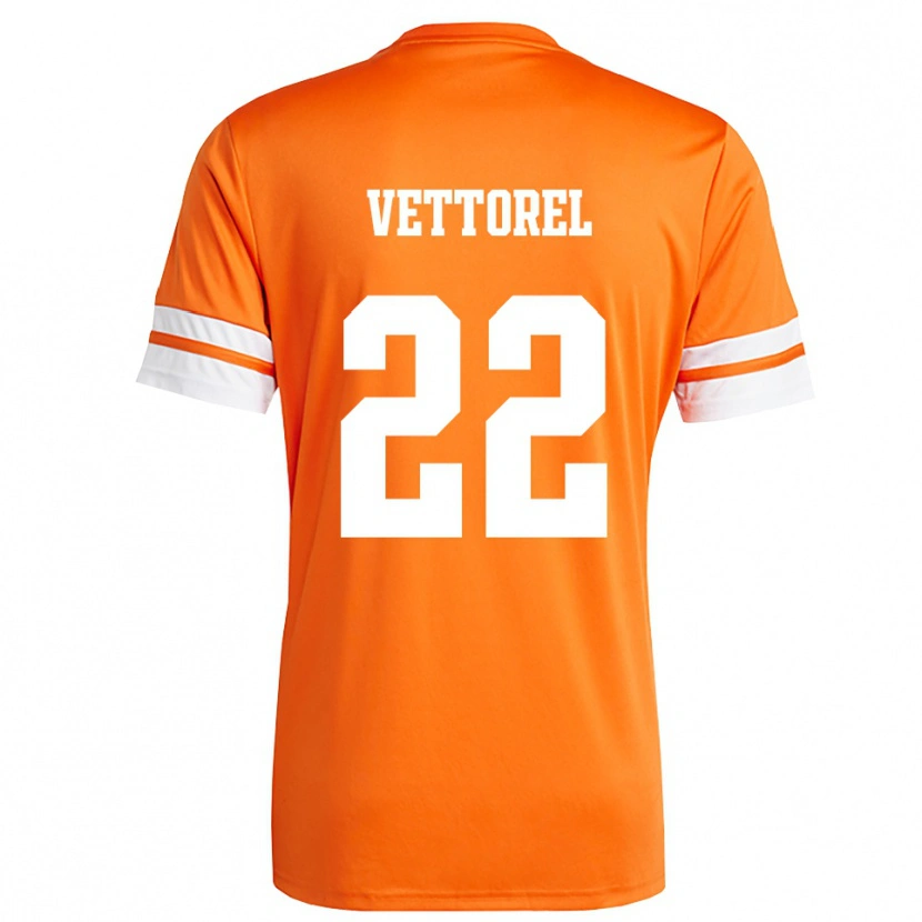 Danxen Niño Camiseta Thomas Vettorel #22 Naranja Blanco Portero Equipación 2025/26 La Camisa México