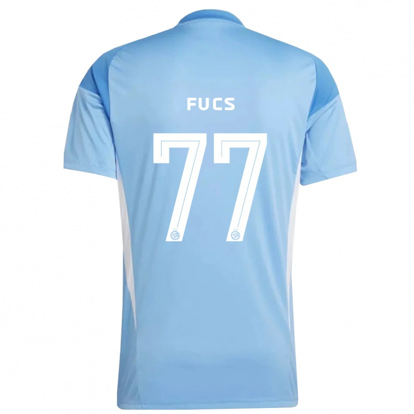 Danxen Niño Camiseta Roee Fucs #77 Azul Claro Blanco Portero Equipación 2025/26 La Camisa México
