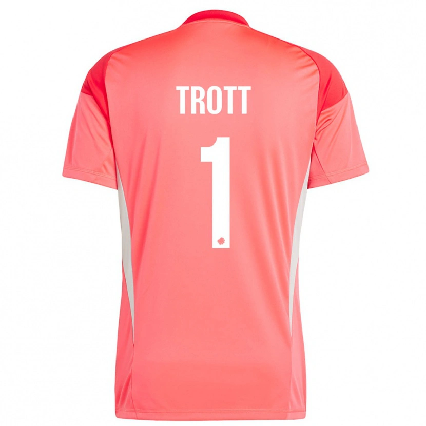 Danxen Niño Camiseta Nathan Trott #1 Rojo Blanco Portero Equipación 2025/26 La Camisa México