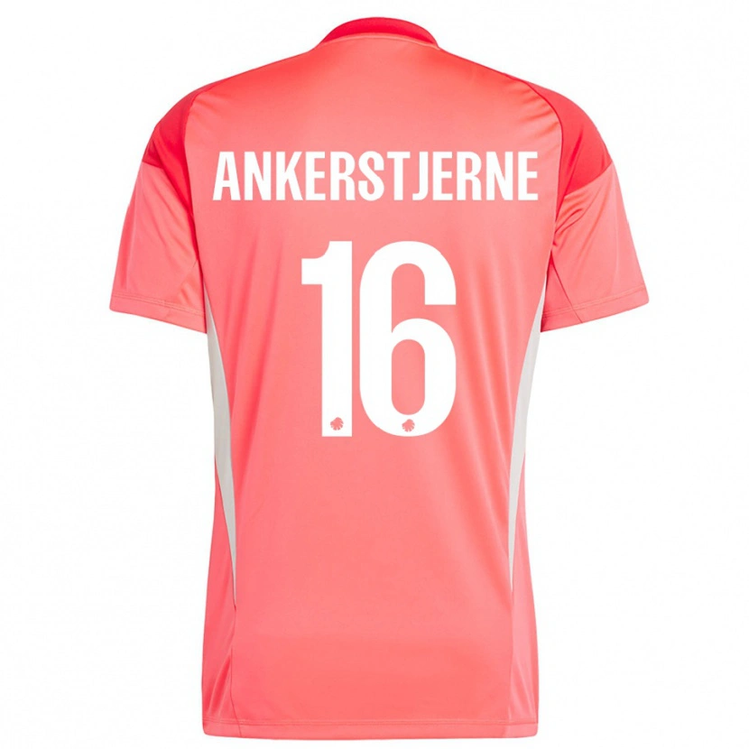 Danxen Niño Camiseta Ida Ankerstjerne #16 Rojo Blanco Portero Equipación 2025/26 La Camisa México