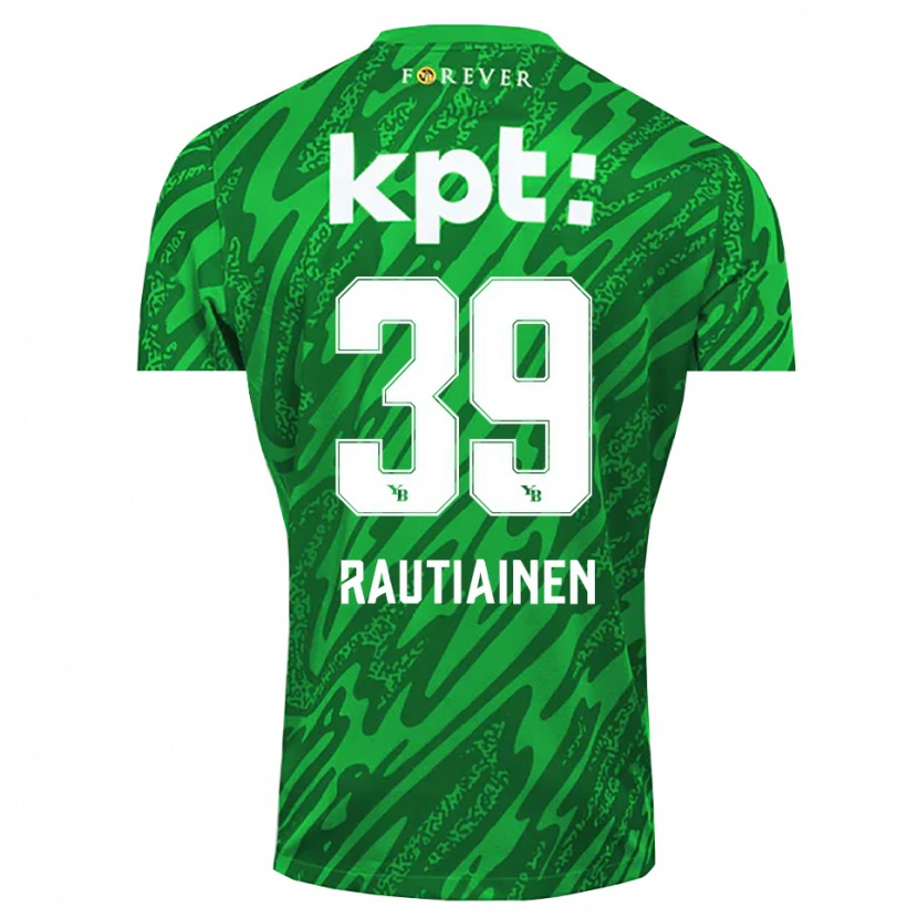 Danxen Niño Camiseta Iina Rautiainen #39 Verde Blanco Portero Equipación 2025/26 La Camisa México