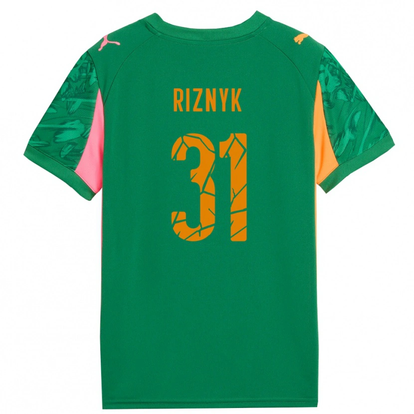 Danxen Niño Camiseta Dmytro Riznyk #31 Verde Naranja Rosa Portero Equipación 2025/26 La Camisa México