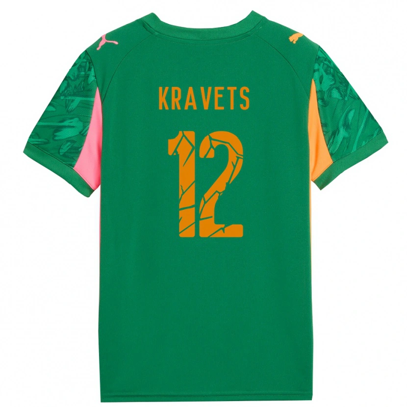 Danxen Niño Camiseta Vladyslav Kravets #12 Verde Naranja Rosa Portero Equipación 2025/26 La Camisa México
