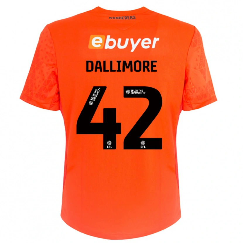 Danxen Niño Camiseta Jack Dallimore #42 Negro Naranja Portero Equipación 2025/26 La Camisa México