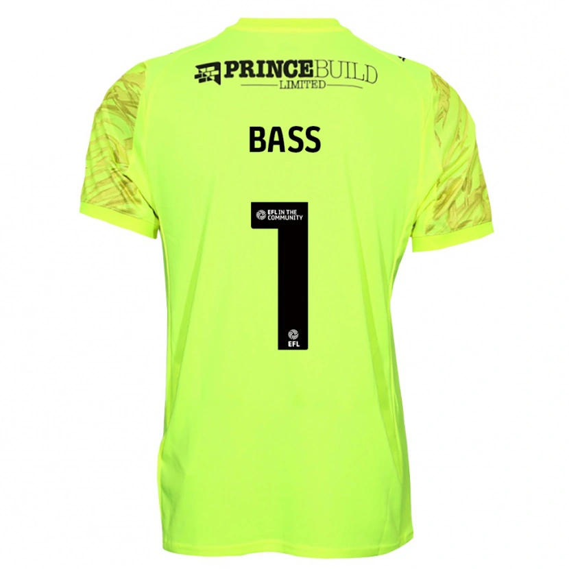 Danxen Niño Camiseta Alex Bass #1 Negro Verde Fluorescente Portero Equipación 2025/26 La Camisa México