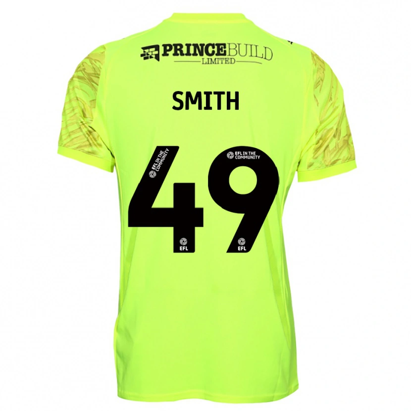 Danxen Niño Camiseta Bastian Smith #49 Negro Verde Fluorescente Portero Equipación 2025/26 La Camisa México