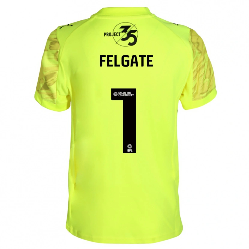 Danxen Niño Camiseta Lily Felgate #1 Negro Verde Fluorescente Portero Equipación 2025/26 La Camisa México