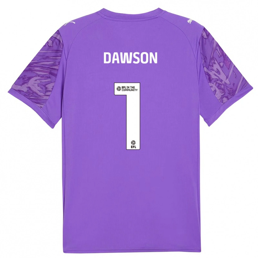 Danxen Niño Camiseta Cameron Dawson #1 Morado Blanco Portero Equipación 2025/26 La Camisa México