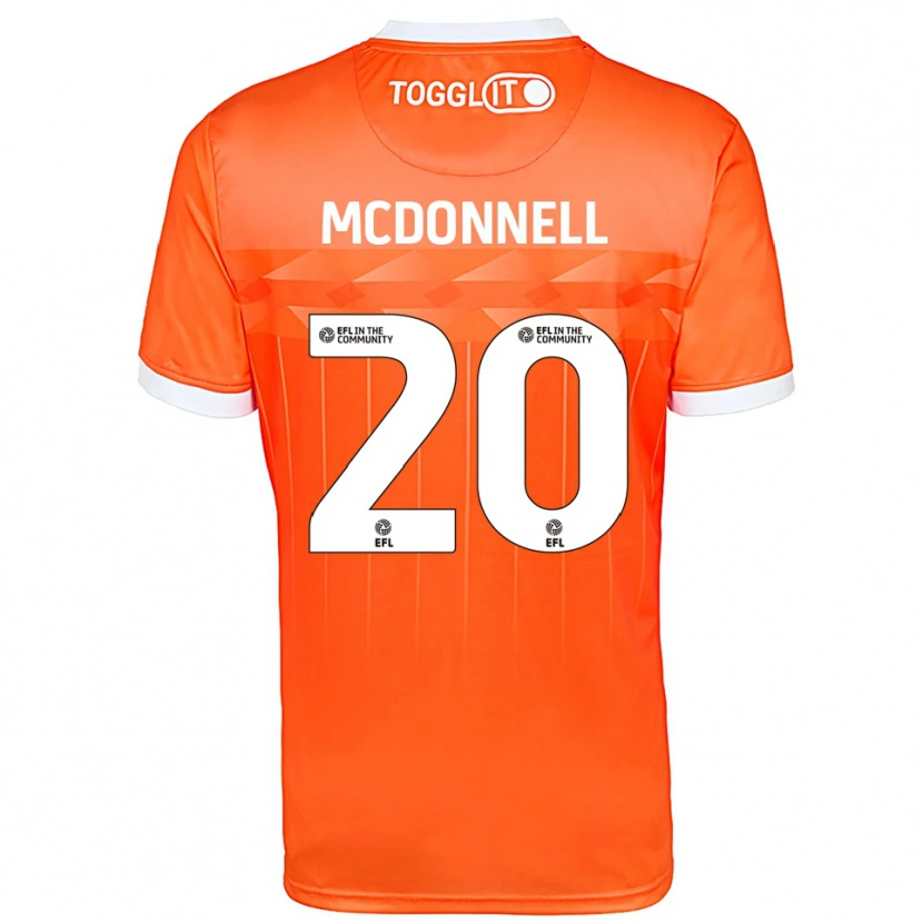 Danxen Niño Camiseta Joe McDonnell #20 Blanco Naranja Portero Equipación 2025/26 La Camisa México