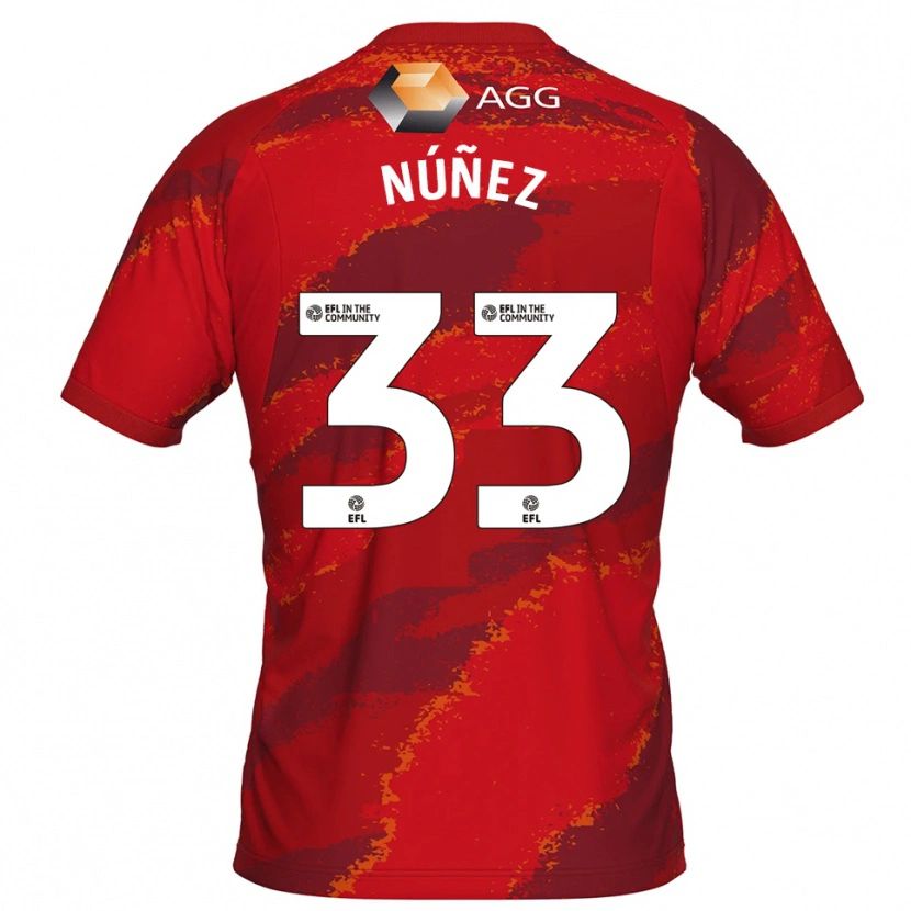 Danxen Niño Camiseta Anthony Núñez #33 Blanco Rojo Portero Equipación 2025/26 La Camisa México