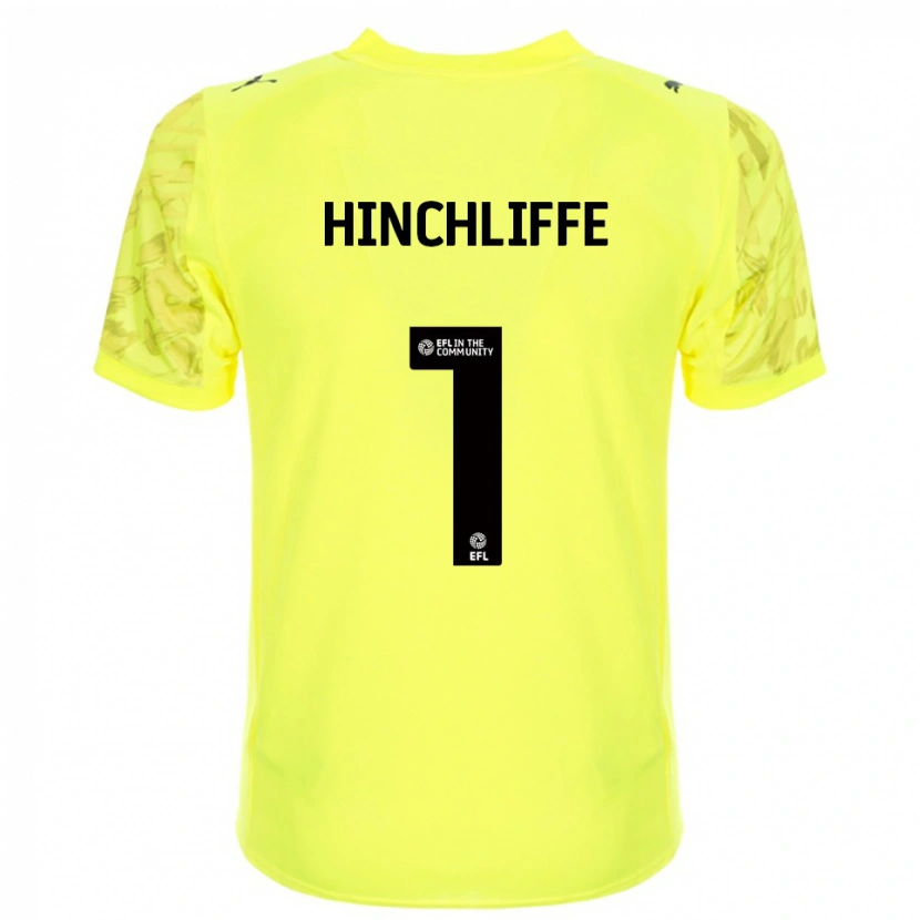 Danxen Niño Camiseta Ben Hinchliffe #1 Negro Amarillo Portero Equipación 2025/26 La Camisa México