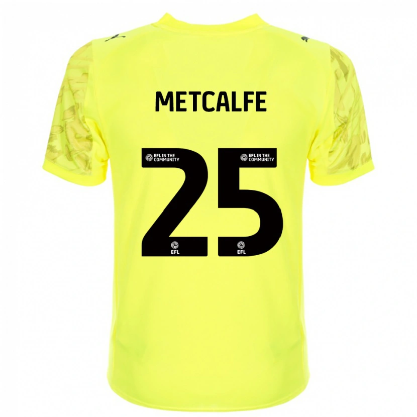 Danxen Niño Camiseta Max Metcalfe #25 Negro Amarillo Portero Equipación 2025/26 La Camisa México