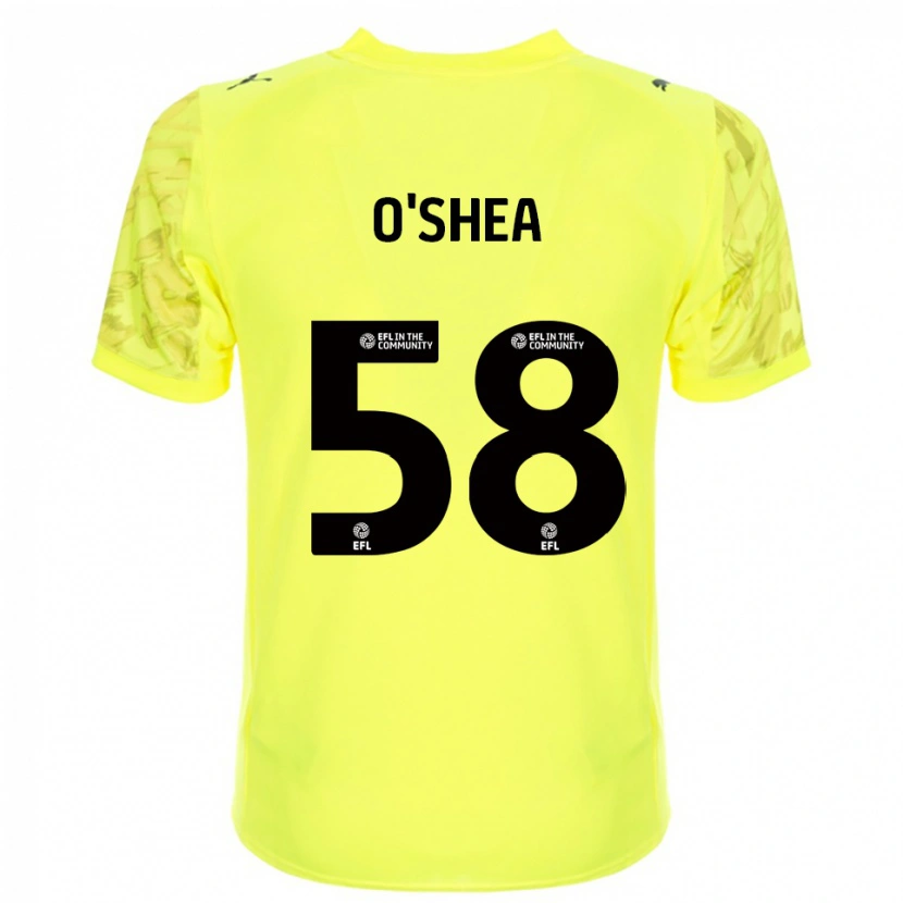 Danxen Niño Camiseta Cian O'Shea #58 Negro Amarillo Portero Equipación 2025/26 La Camisa México