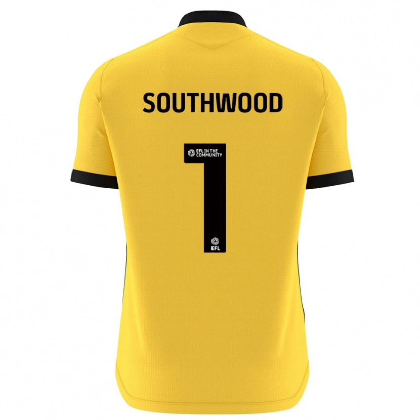 Danxen Niño Camiseta Luke Southwood #1 Negro Amarillo Portero Equipación 2025/26 La Camisa México
