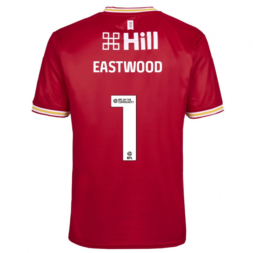 Danxen Niño Camiseta Jake Eastwood #1 Blanco Rojo Portero Equipación 2025/26 La Camisa México