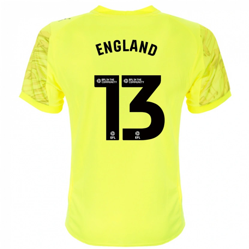 Danxen Niño Camiseta Kurtis England #13 Negro Amarillo Portero Equipación 2025/26 La Camisa México
